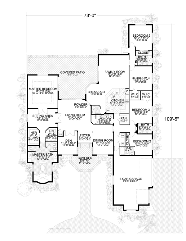 Florida One-Story Level One of Plan 55892