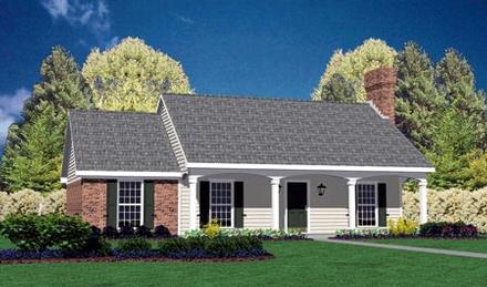 Colonial One-Story Elevation of Plan 56010