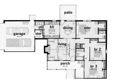 Country One-Story Level One of Plan 56030