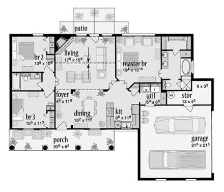 House Plan 56036 First Level Plan