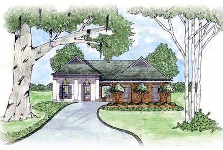 One-Story Elevation of Plan 56068