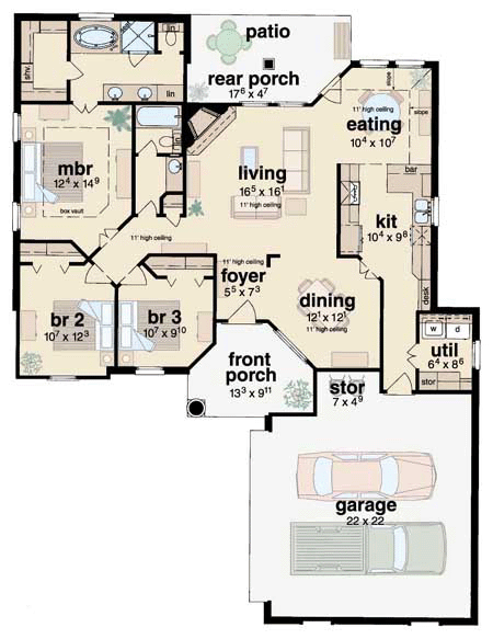 One-Story Level One of Plan 56069