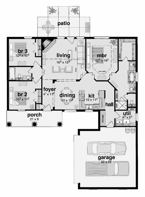 European One-Story Level One of Plan 56072