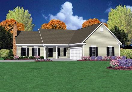 One-Story Ranch Elevation of Plan 56077