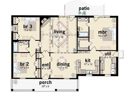 House Plan 56085 First Level Plan