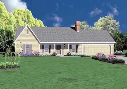 One-Story Ranch Elevation of Plan 56087