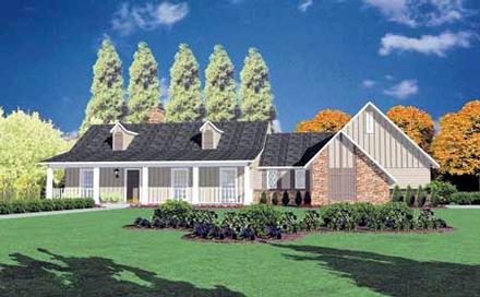 Country One-Story Elevation of Plan 56096