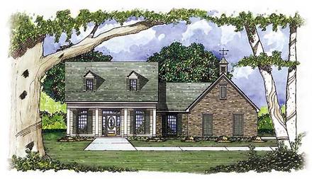 Country One-Story Elevation of Plan 56112