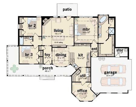 Country One-Story Level One of Plan 56127