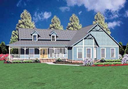 Country One-Story Elevation of Plan 56127