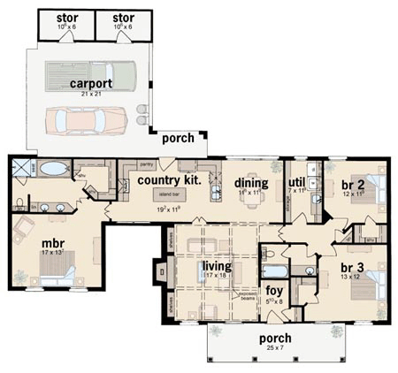 Contemporary One-Story Level One of Plan 56134