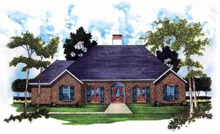 One-Story Traditional Elevation of Plan 56151