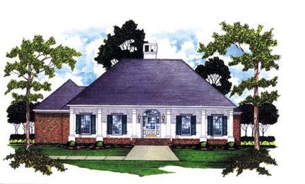 Colonial One-Story Elevation of Plan 56152