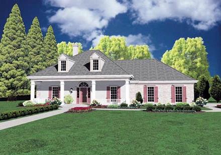 Colonial One-Story Elevation of Plan 56153