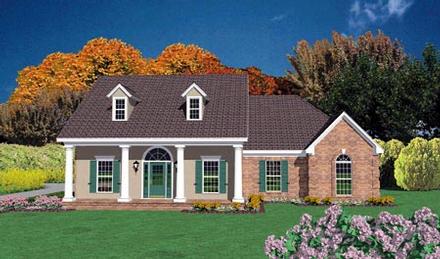 Colonial One-Story Elevation of Plan 56170