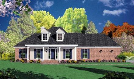 Colonial One-Story Elevation of Plan 56176