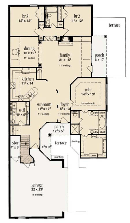 European One-Story Level One of Plan 56202