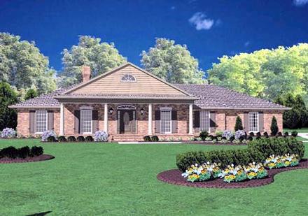 Colonial One-Story Elevation of Plan 56208