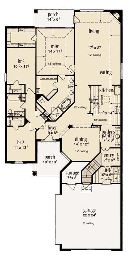 European One-Story Level One of Plan 56220
