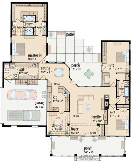 Colonial One-Story Level One of Plan 56234