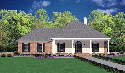 Colonial One-Story Elevation of Plan 56234