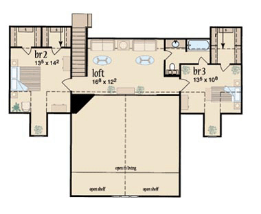 Country One-Story Level Two of Plan 56277