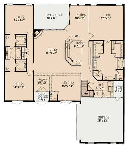 House Plan 56287 First Level Plan