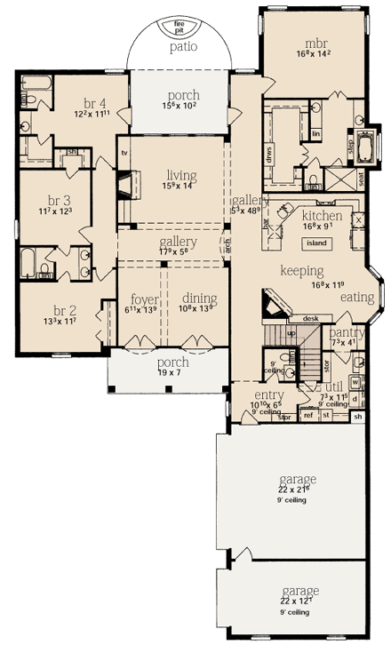 House Plan 56294 First Level Plan