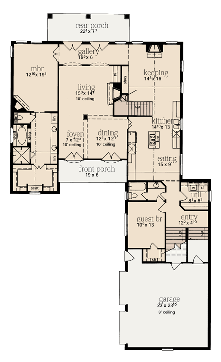 House Plan 56299 First Level Plan