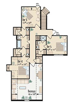 House Plan 56304 Second Level Plan