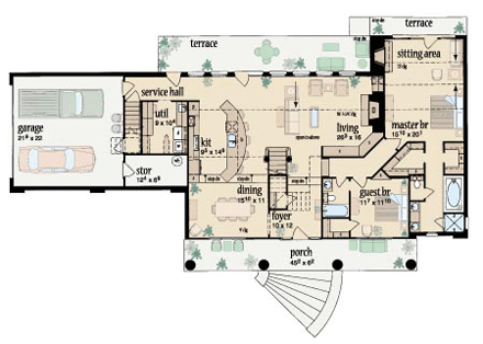 House Plan 56305 First Level Plan