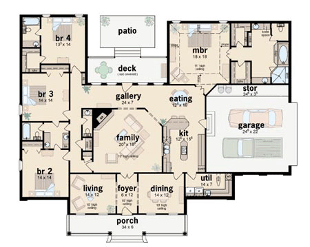 Colonial One-Story Level One of Plan 56308