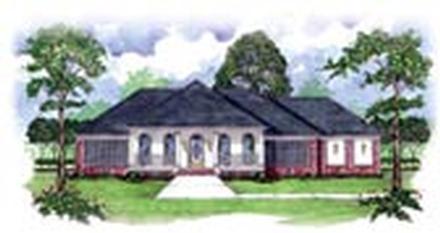 Colonial One-Story Elevation of Plan 56308