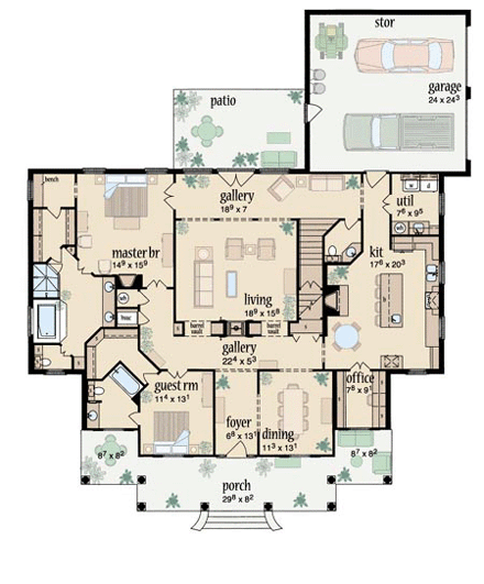 House Plan 56309 First Level Plan