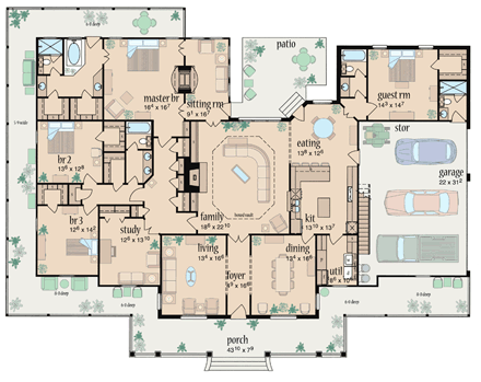 House Plan 56319 First Level Plan