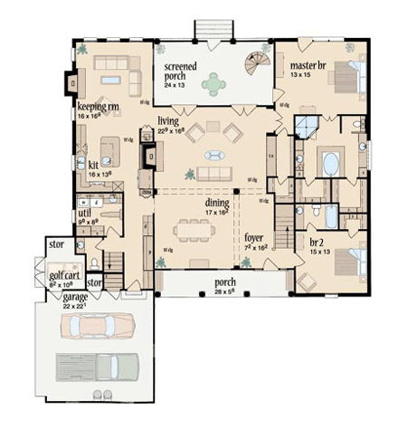 House Plan 56325 First Level Plan
