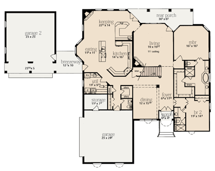 House Plan 56334 First Level Plan