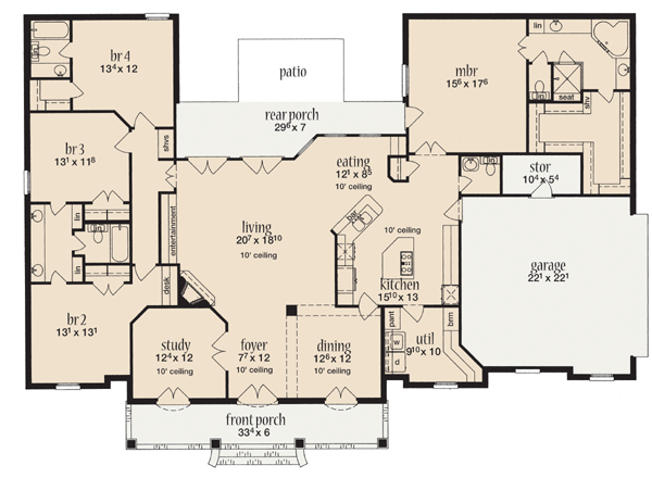 One-Story Level One of Plan 56346