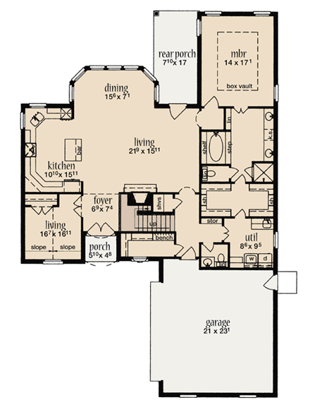 House Plan 56353 First Level Plan