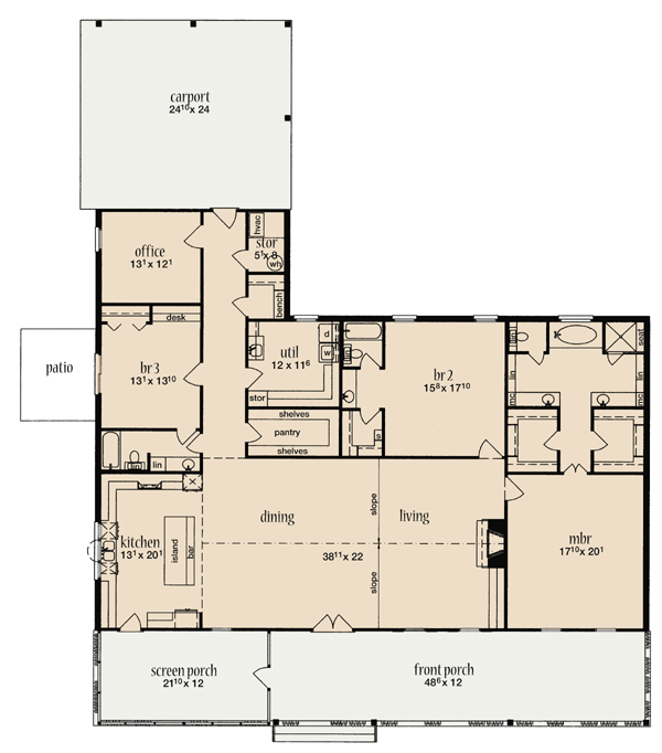 One-Story Level One of Plan 56354