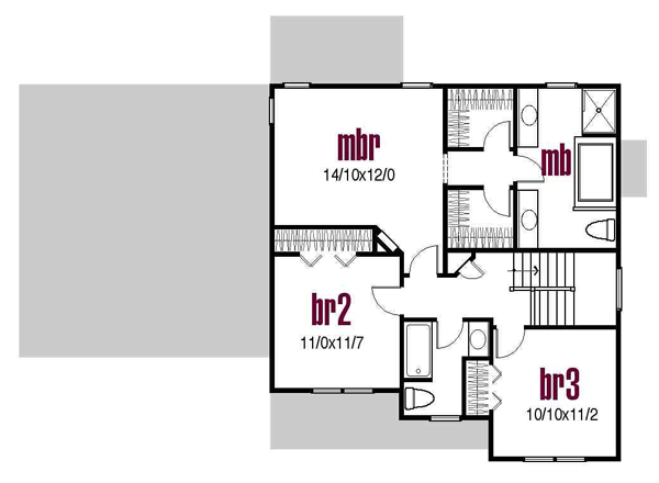 Colonial Country Farmhouse Traditional Victorian Level Two of Plan 56403