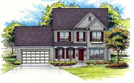 Colonial Country Farmhouse Traditional Victorian Elevation of Plan 56403