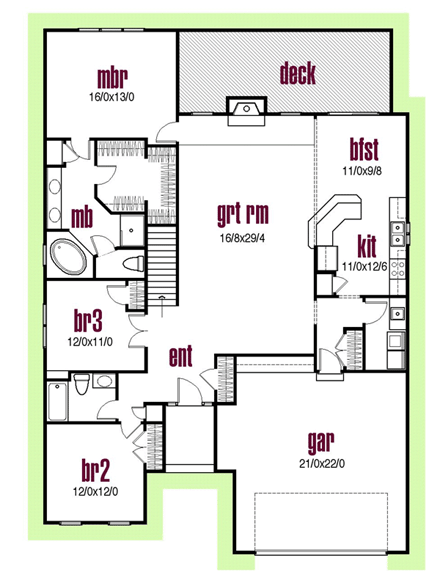 House Plan 56404 First Level Plan