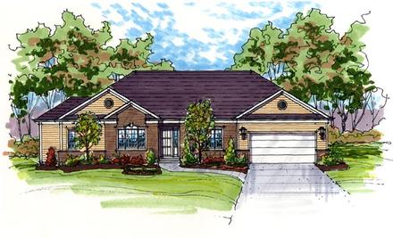 Contemporary One-Story Ranch Traditional Elevation of Plan 56405