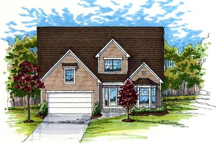 Colonial Country Traditional Elevation of Plan 56406