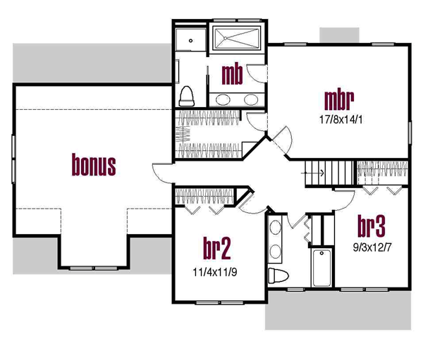 Colonial Country Farmhouse Traditional Level Two of Plan 56408