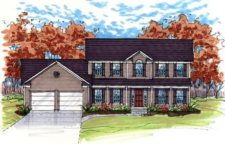 Colonial Southern Traditional Elevation of Plan 56412