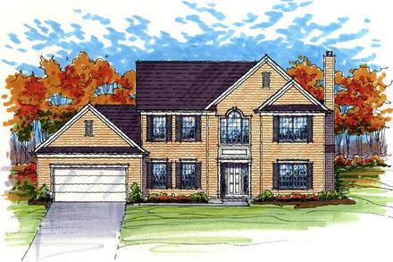 Colonial Country Traditional Elevation of Plan 56417