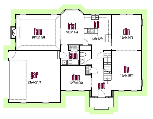 Colonial Traditional Level One of Plan 56419