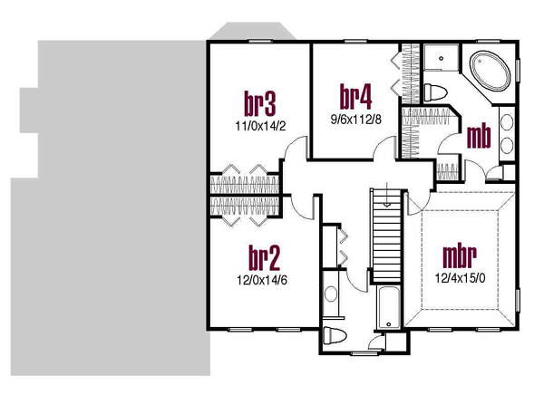 Colonial Traditional Level Two of Plan 56419